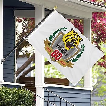 Amazon.co.jp: 旗 阪神タイガース 80周年記念 ロゴ 応援 野球の